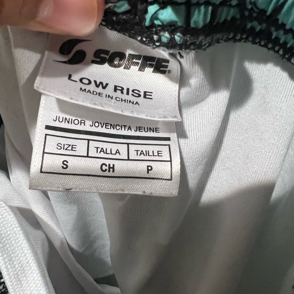 Soffe Black & Teal Mosaic Athletic Shorts Low Rise Size Small EUC - Picture 3 of 3
